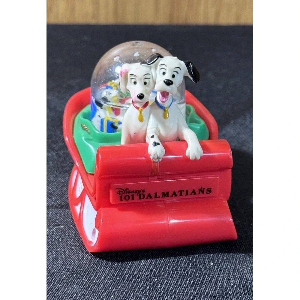 VTG‎ 101 Dalmatians McDonald's Disney Christmas Ornament Dogs Sleigh Snow Globe